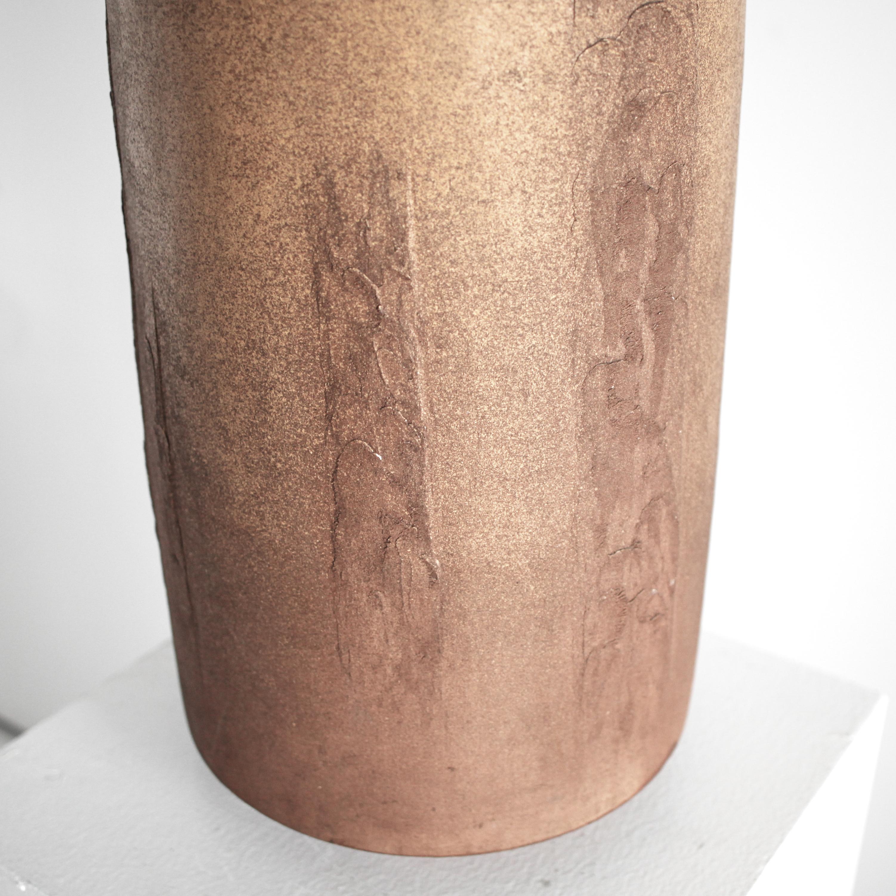 Fine XX secolo Vaso cilindrico 70S in ceramica Japanese Studio in vendita