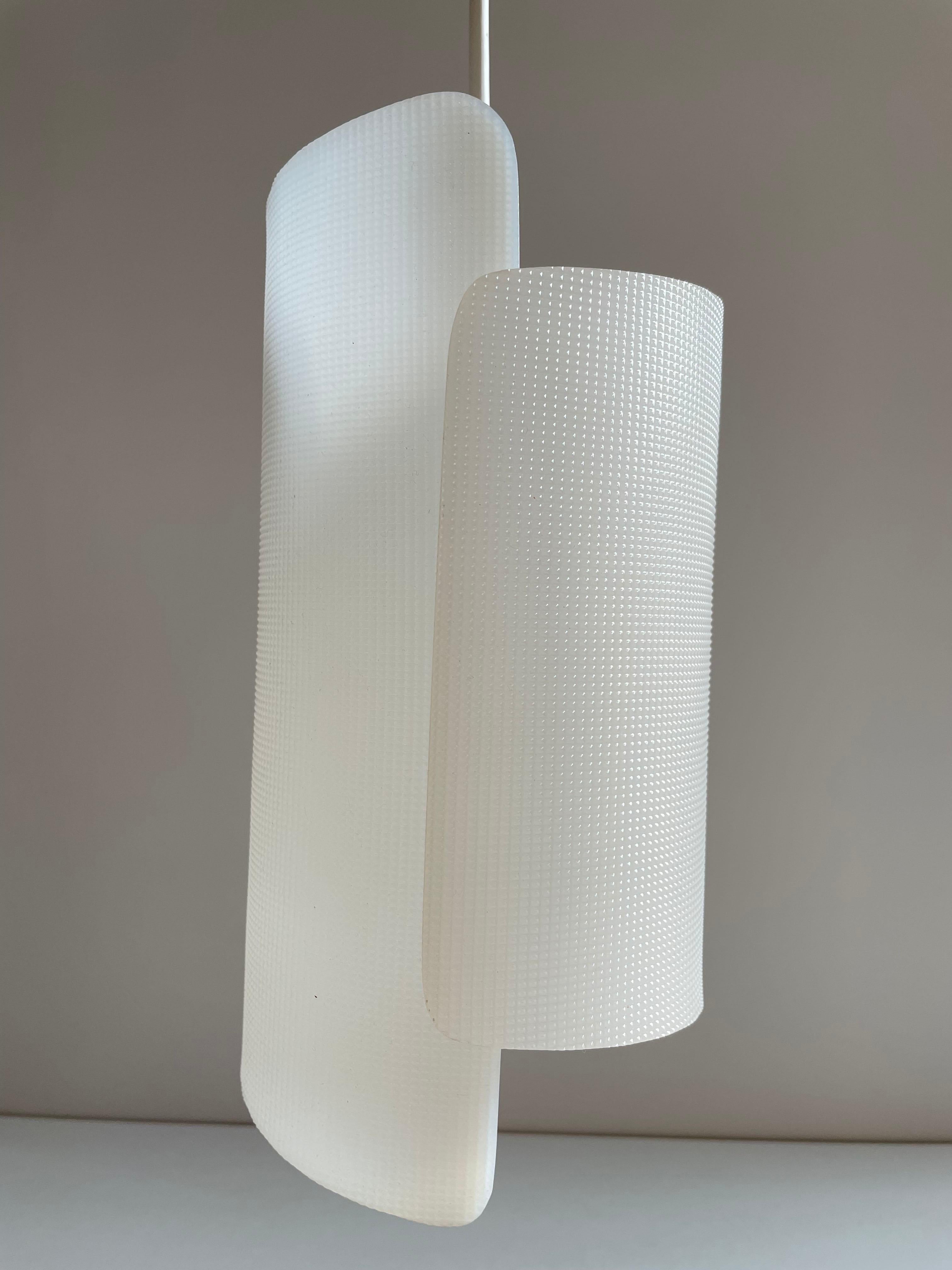 Cylindrical Acrylic Pendant, Mid-Century Modern, 1960s In Good Condition For Sale In Zagreb, HR