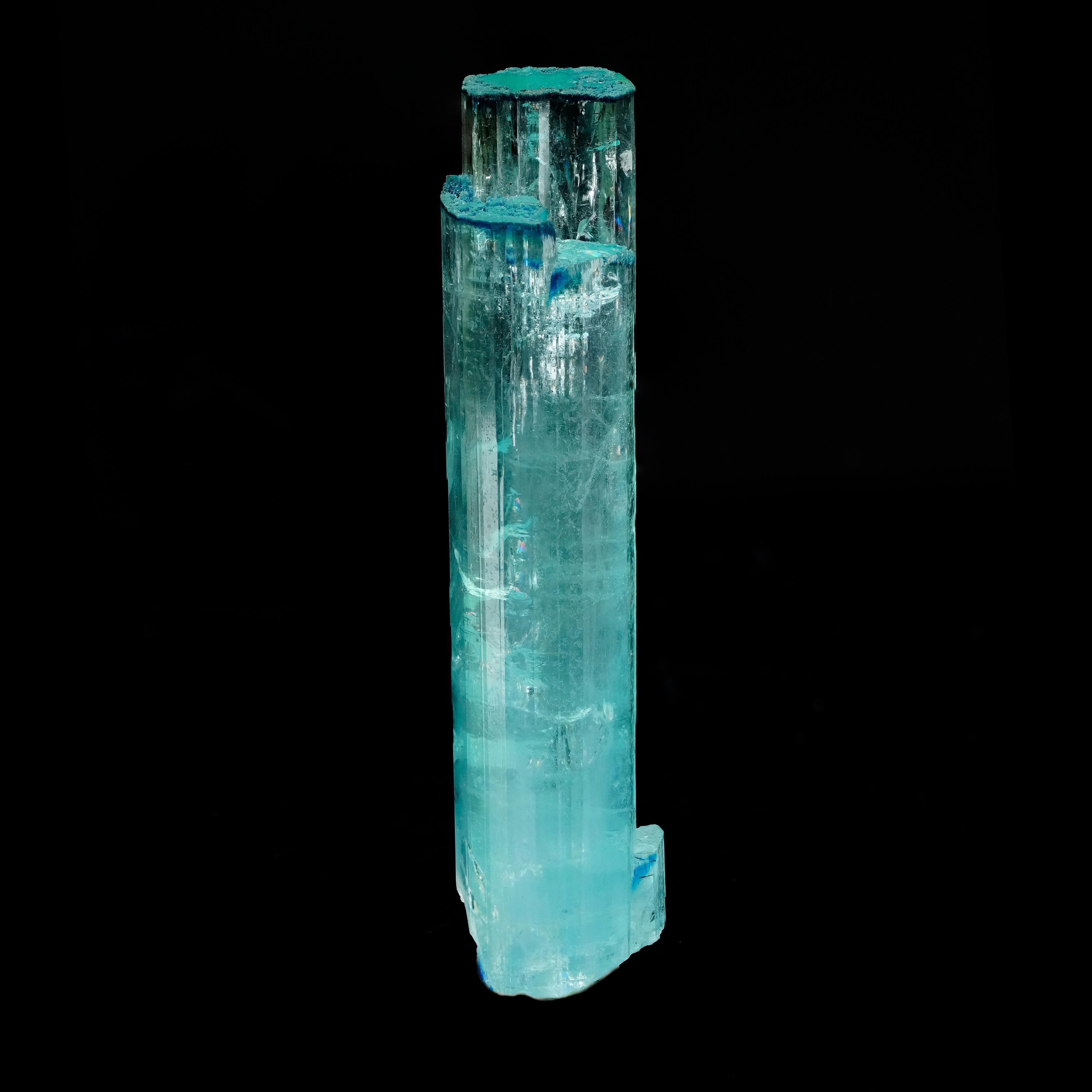 Crystal Cylindrical Aquamarine with Feldspar For Sale