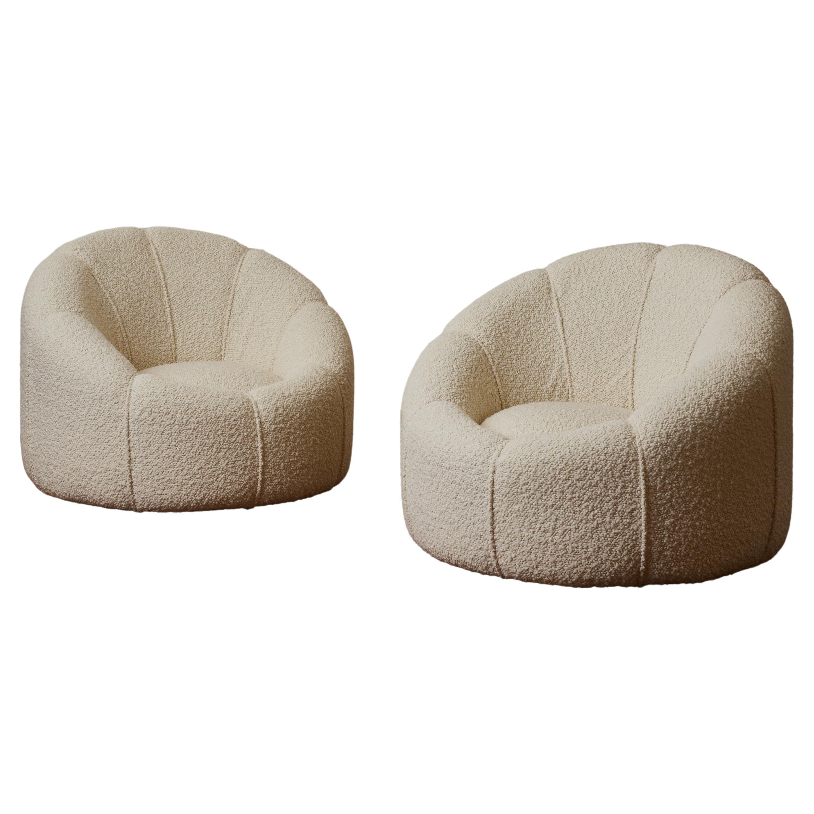 Cylindrical Armchairs in the Spirit of the 1970s by Studio Glustin For Sale