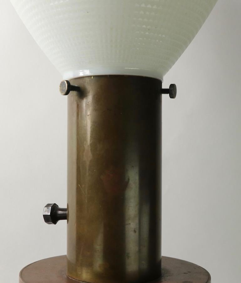 Cylindrical Brass Mid Century Table Lamp 1