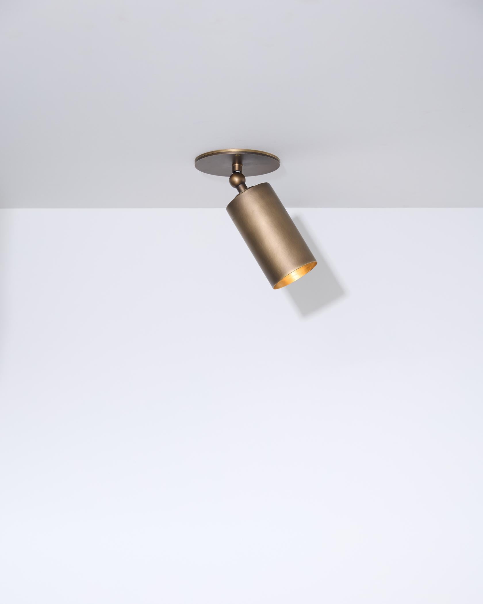 Mid-Century Modern Spot monopoint cylindrique en laiton en vente