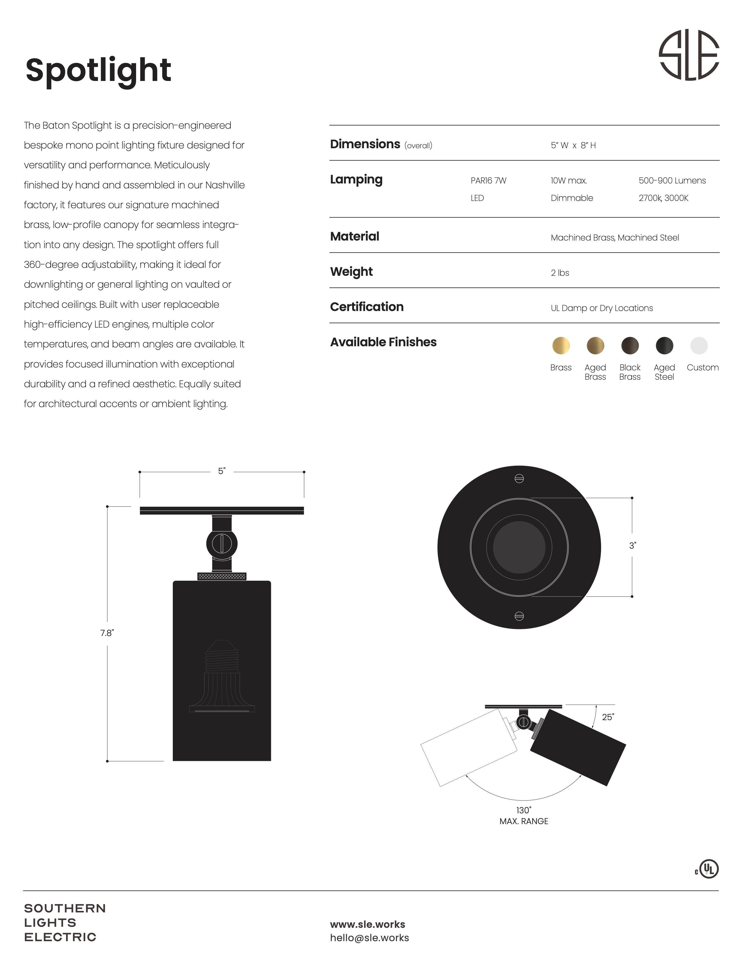 Spot monopoint cylindrique en laiton en vente 1