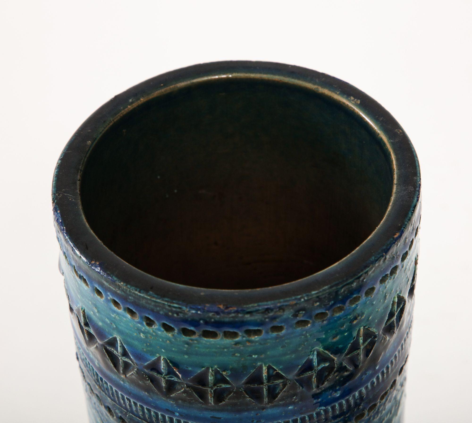 Cylindrical Ceramic Bitossi Vase Italy. Circa 1960. For Sale 8