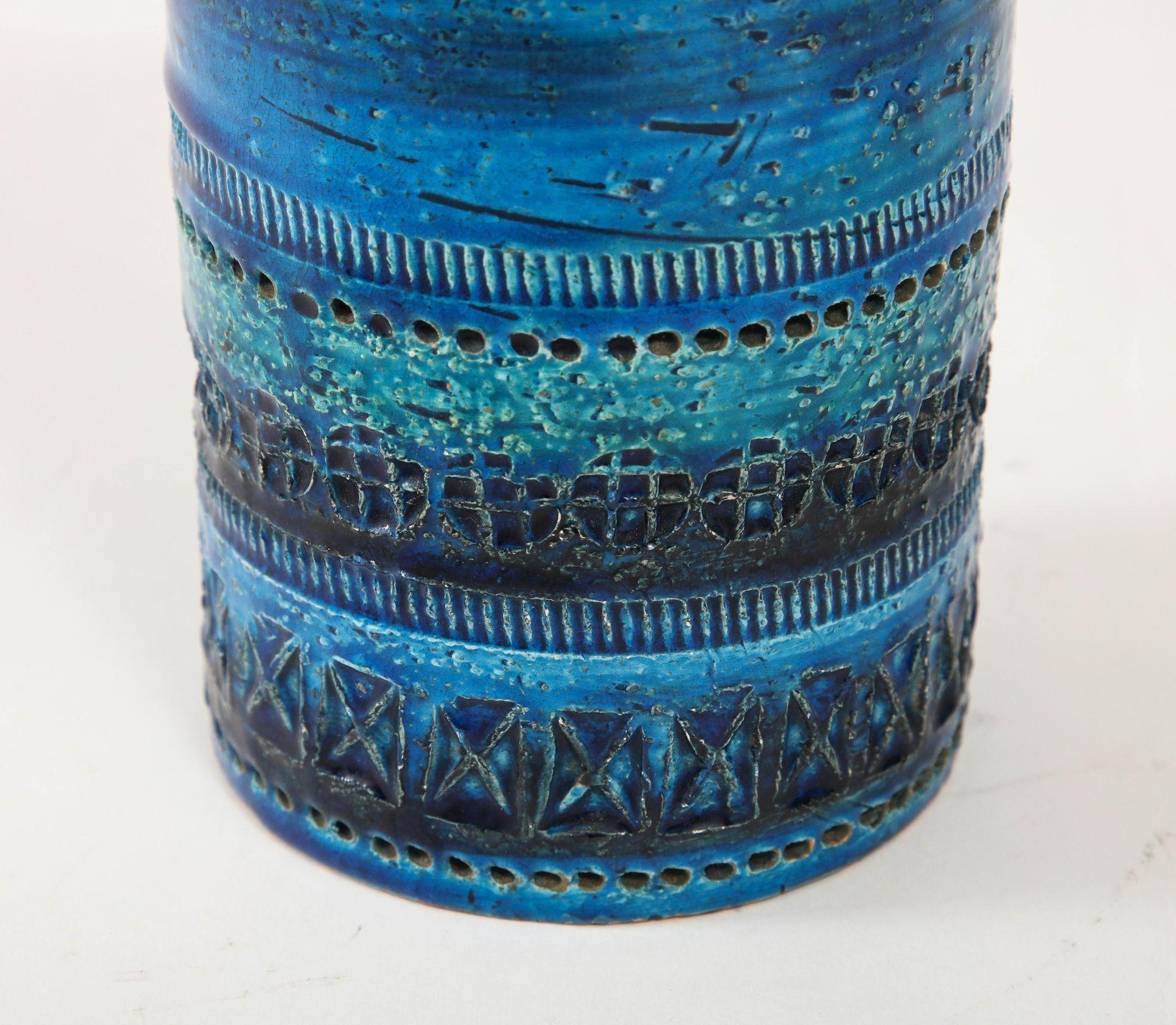 Cylindrical Ceramic Bitossi Vase Italy. Circa 1960. For Sale 1