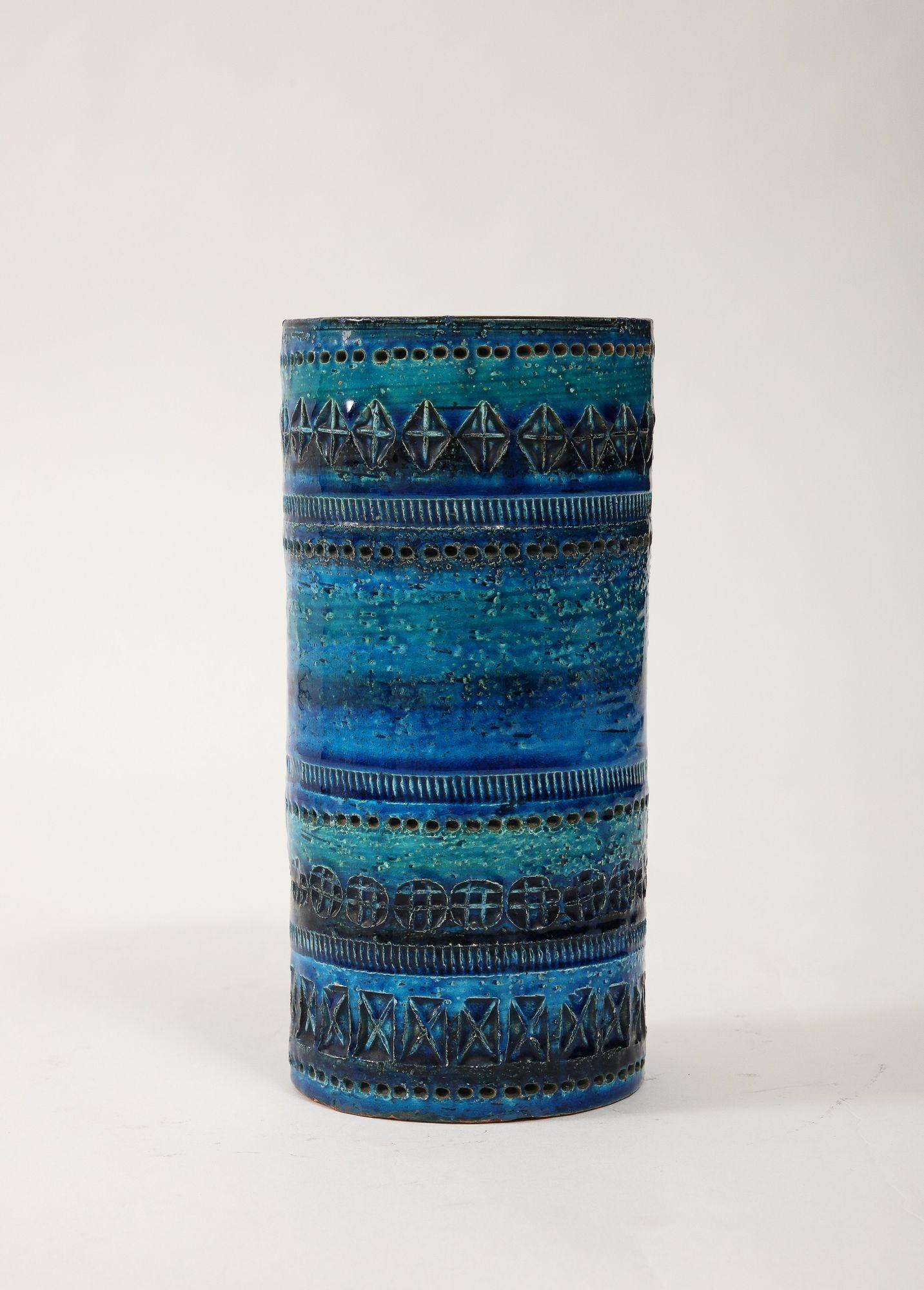 Cylindrical Ceramic Bitossi Vase Italy. Circa 1960. For Sale 3