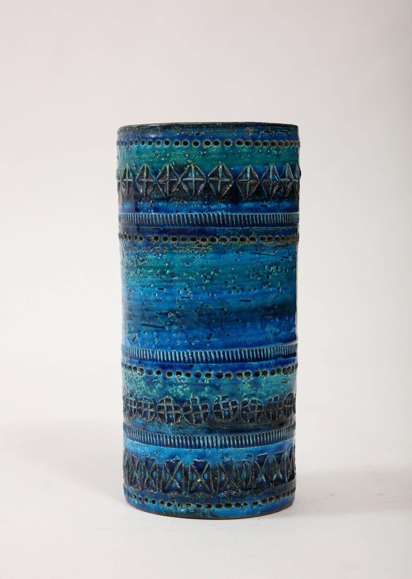 Cylindrical Ceramic Bitossi Vase Italy. Circa 1960. For Sale 4