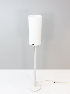 Cylindrical Chrome and Perspex Floor Lamp