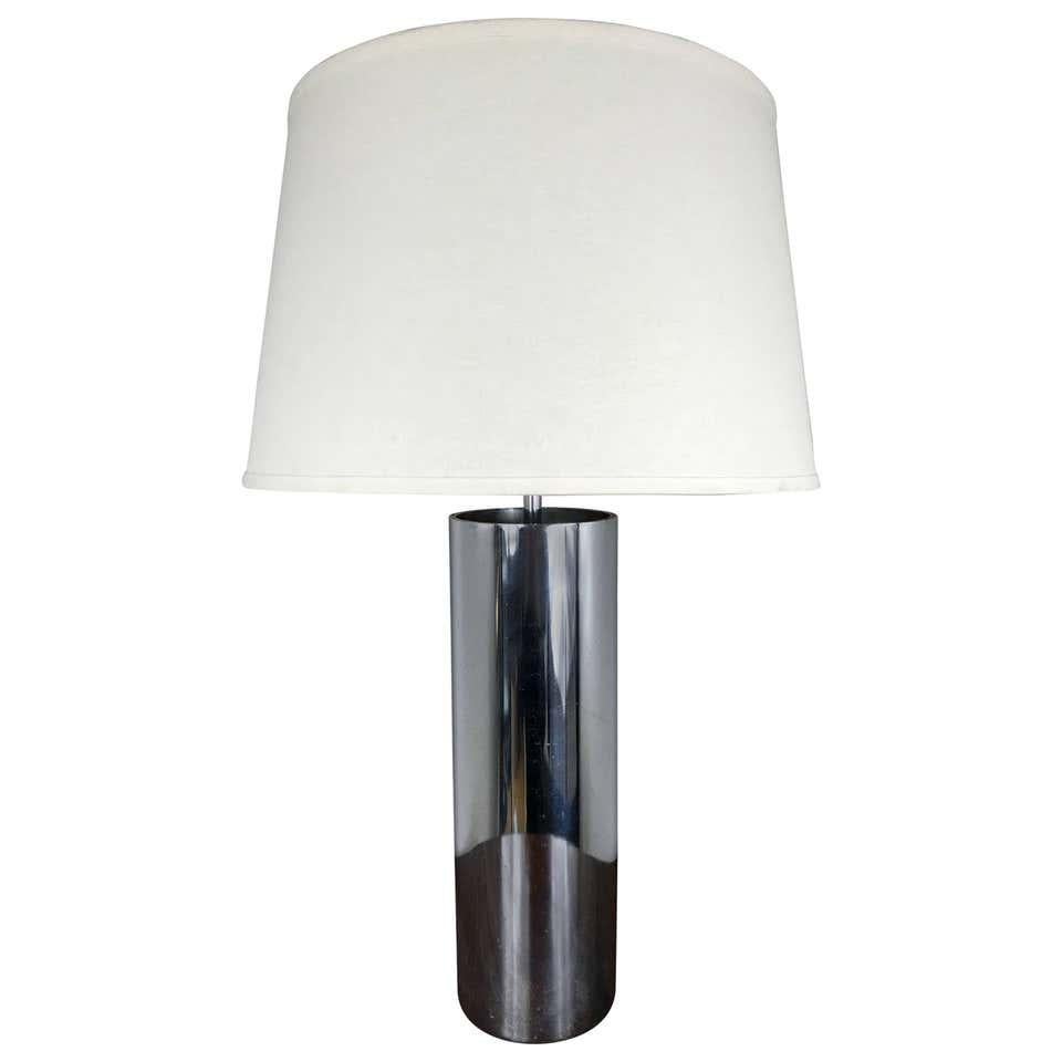 American Cylindrical Chrome Table Lamp