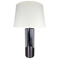 Cylindrical Chrome Table Lamp