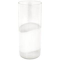 Cylindrical Clear Murano Vase