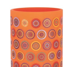 Cylindrical Colored Handmade Italian Glass Vase by Sottsass Associati