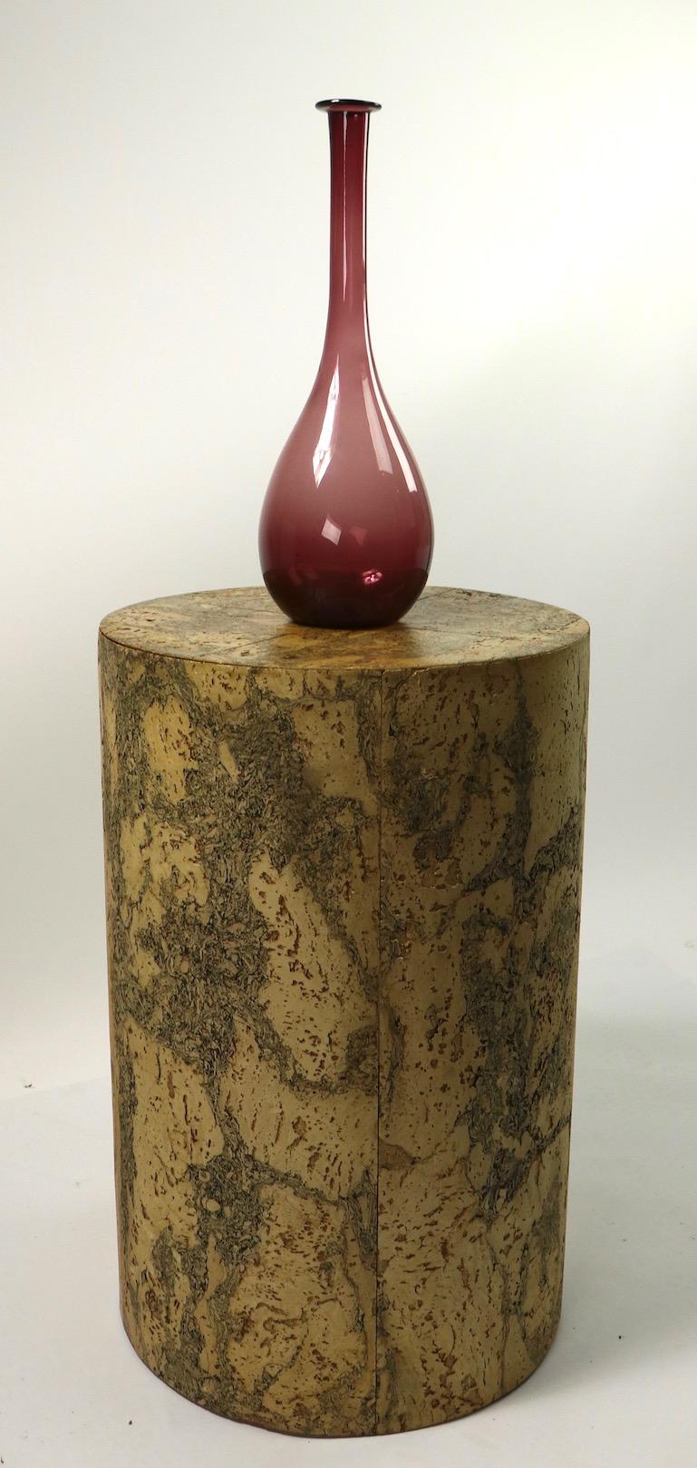 Cylindrical Cork Veneer Pedestal For Sale 3