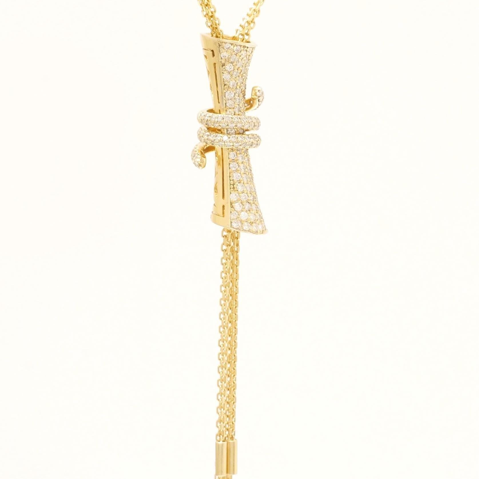 Collier en or massif 14k à breloques cylindriques en diamant (certifié) Neuf - En vente à New Delhi, DL