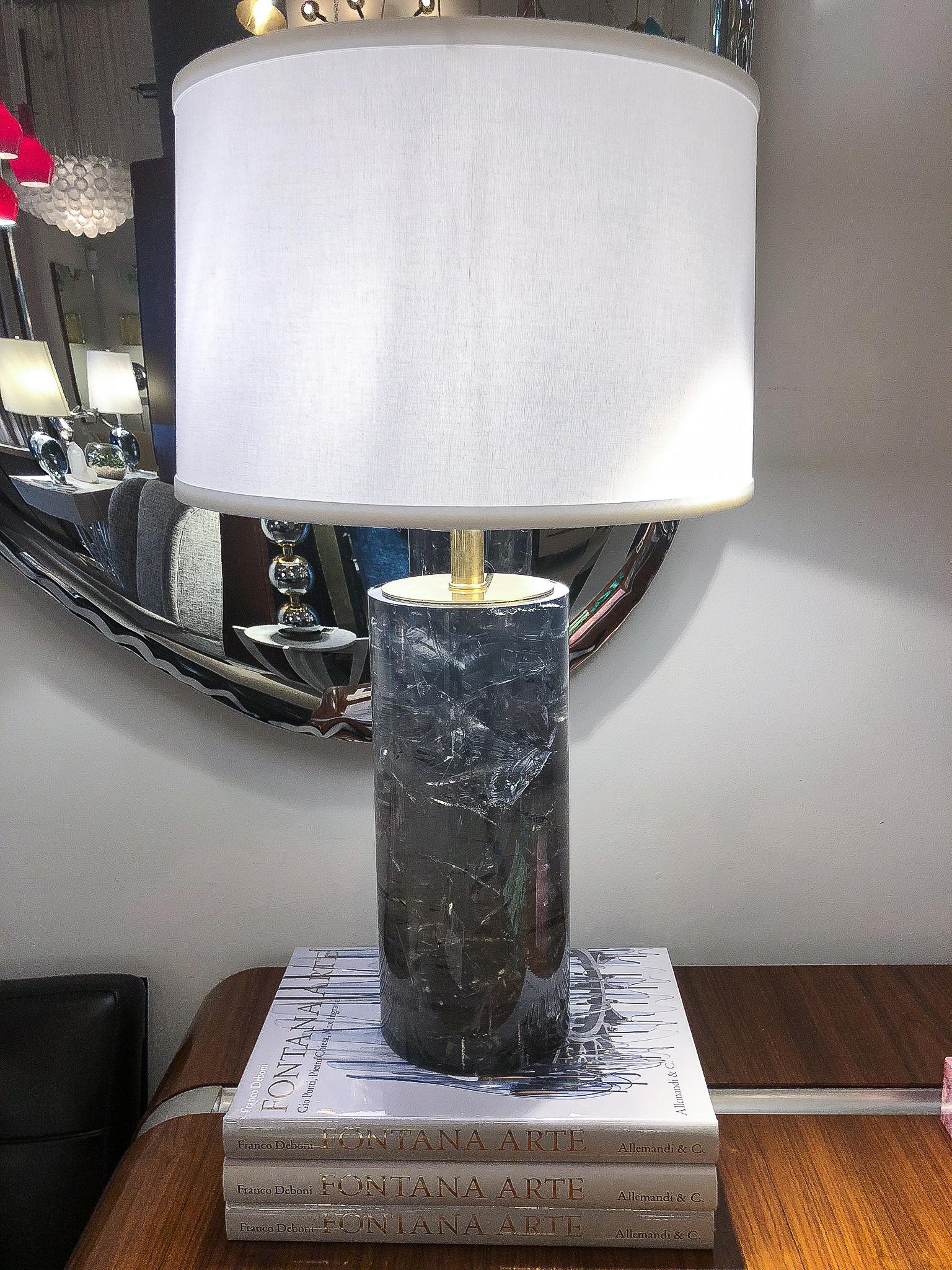 Modern Cylindrical Fractal Resin Lamp, Italy, 2017