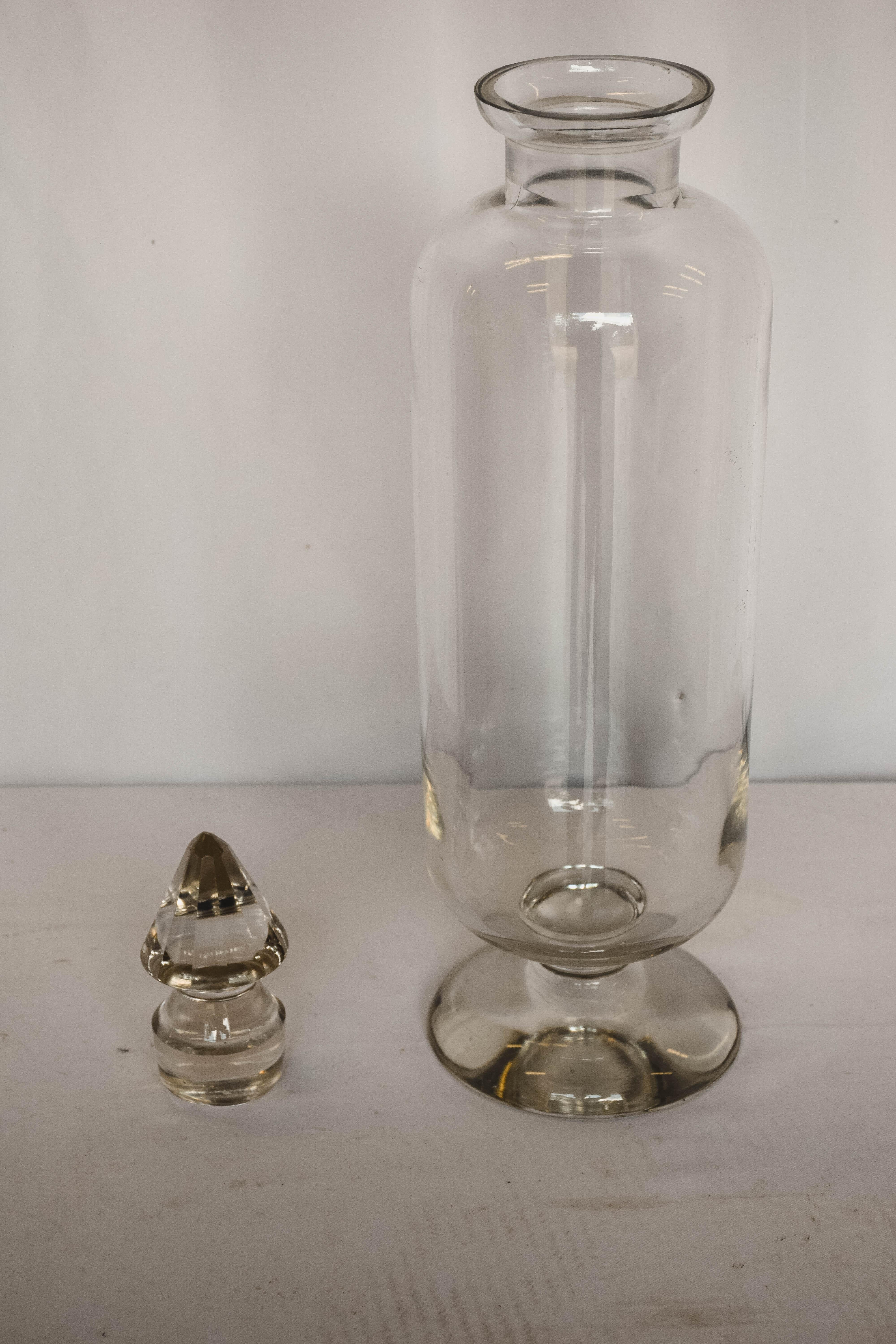 Cylindrical Glass Jar In Good Condition In Houston, TX