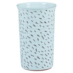 Cylindrical Glazed Cup with Linear Detail