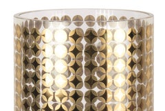 Cylindrical Handmade Decorated with 24-Karat Gold Italian Glass Vase