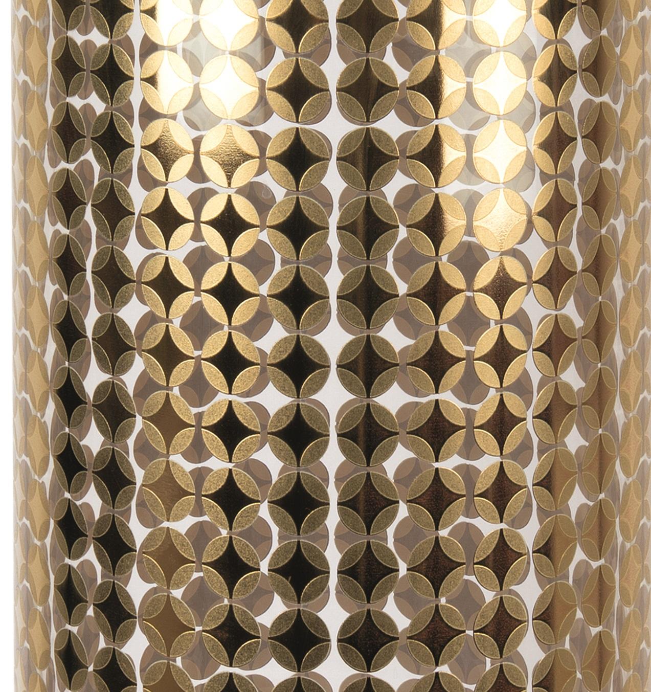 Hand-Crafted Cylindrical Handmade Decorated with 24-Karat Gold Italian Glass Vase For Sale
