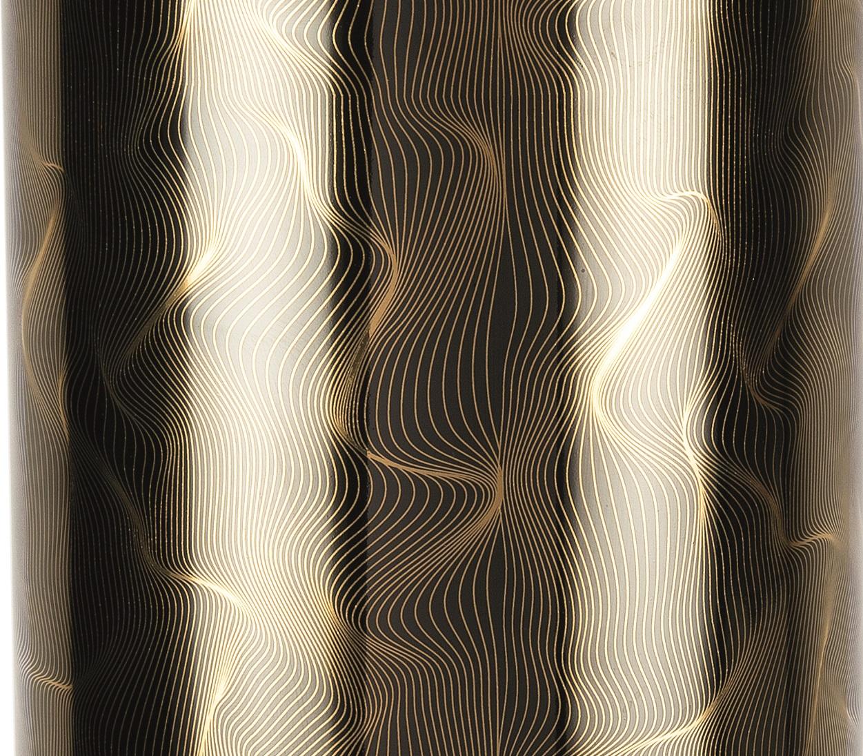 Hand-Crafted Cylindrical Hand Silk Screen Printed Italian Glass Vase by Karim Rashid For Sale