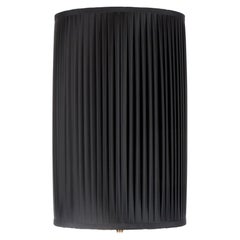 Cylindrical Handmade Black Pleated Silk Lampshade