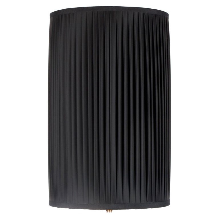 Cylindrical Handmade Black Pleated Silk, Pleated Lampshade Auction