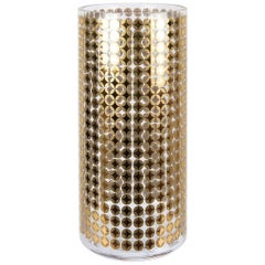 Cylindrical Handmade Decorated with 24-Karat Gold Italian Glass Vase