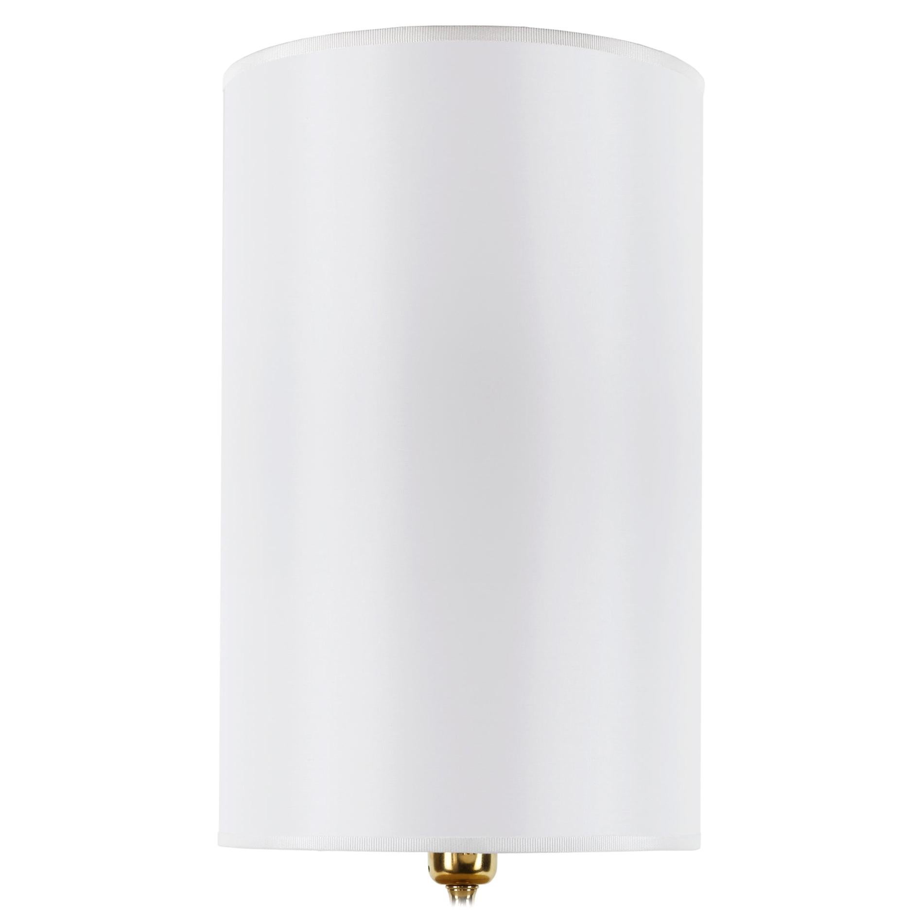 Cylindrical Handmade White Silk Lampshade  For Sale