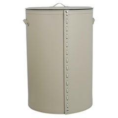 Cylindrical laundry basket in regenerated leather ROBY Standard
