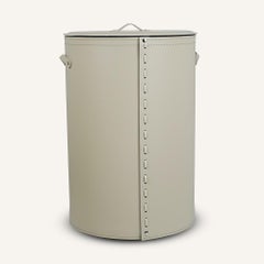 Cylindrical laundry basket in regenerated leather ROBY Standard