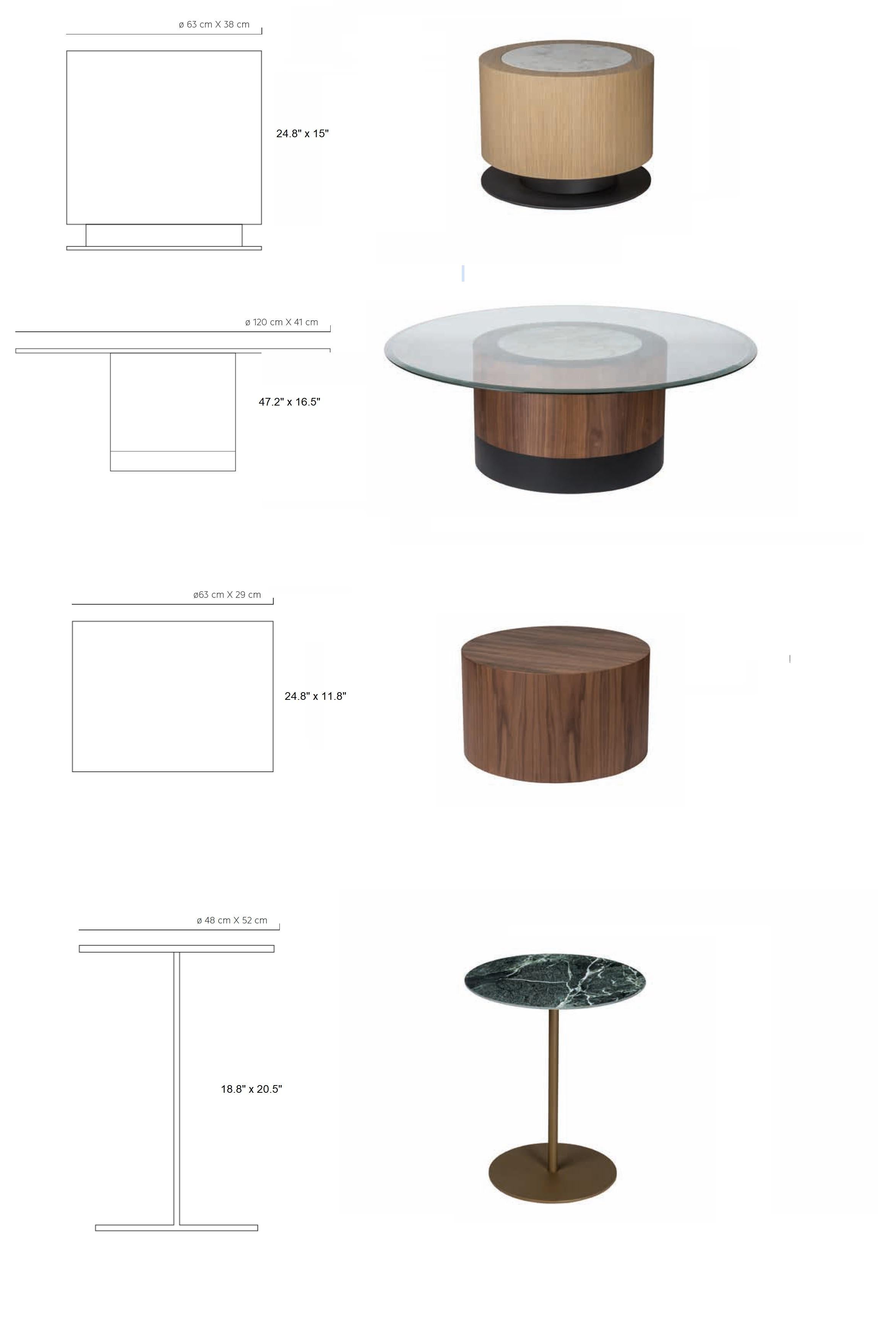 Ensemble de 4 tables basses cylindriques en bois ou en laque. en vente 6