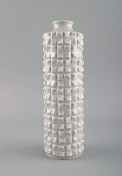 Cylindrical Meissen Blanc De Chine Vase, 1960s