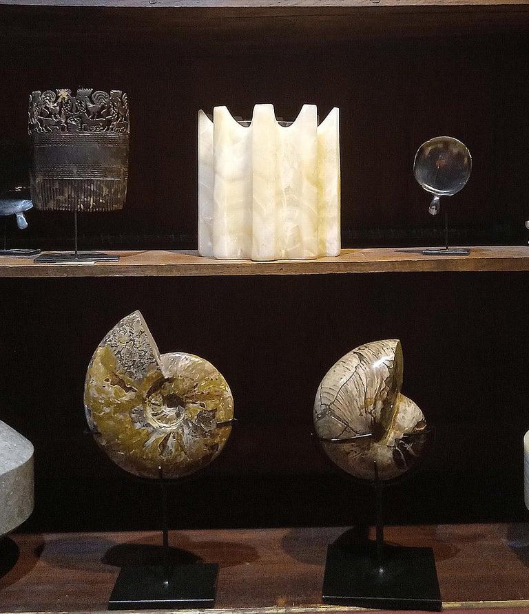 Cylindrical Onyx Vase with Inner Container, "Greek" Style For Sale at