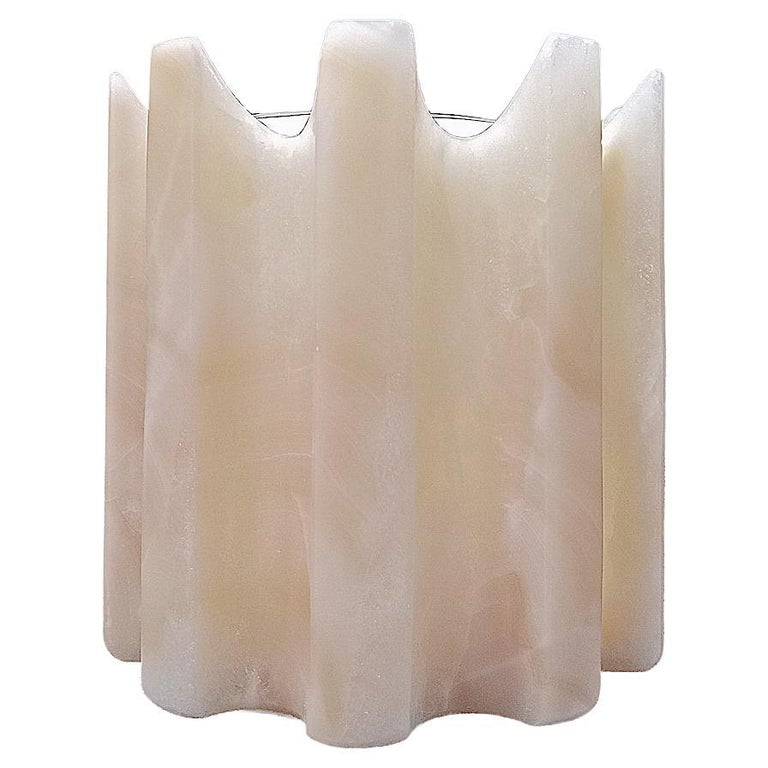 Cylindrical Onyx Vase with Inner Container, "Greek" Style For Sale at