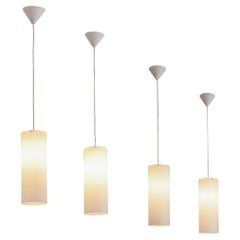Cylindrical Pendant Lamps in Matted Glass