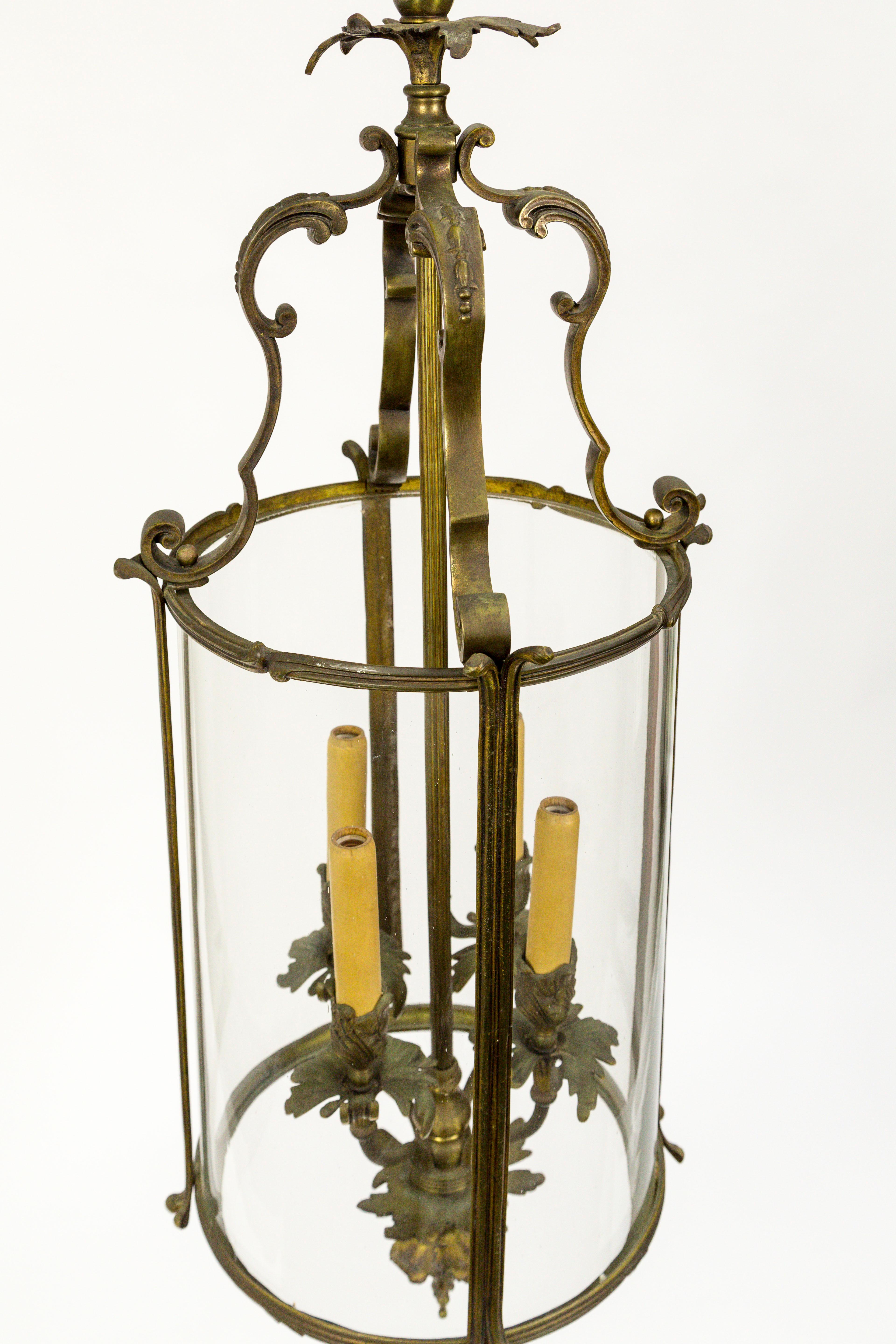 Cylindrical Regency Foliate Lantern In Excellent Condition In San Francisco, CA