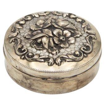 Cylindrical silver box