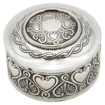 Cylindrical silver box