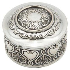 Cylindrical silver box