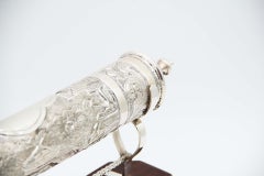 Cylindrical silver message holder