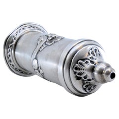 Cylindrical silver toothpick holder