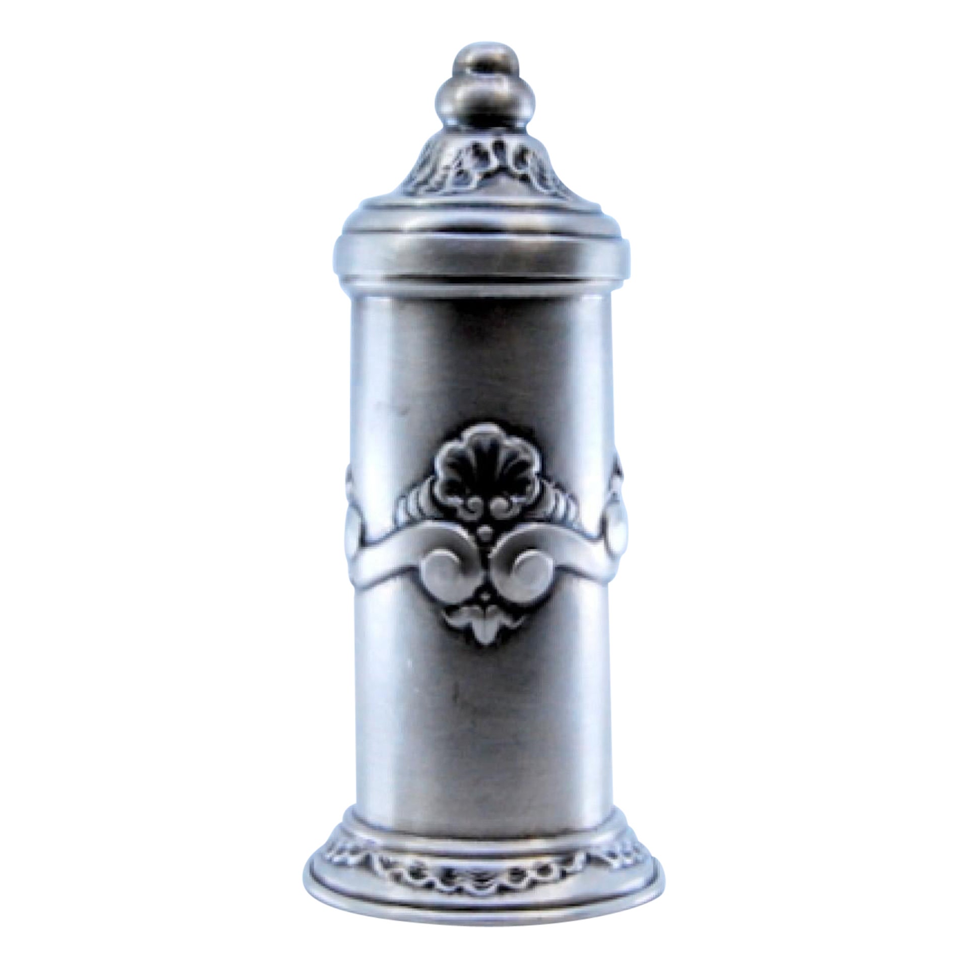 Cylindrical silver toothpick holder