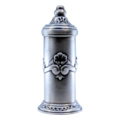 Cylindrical silver toothpick holder