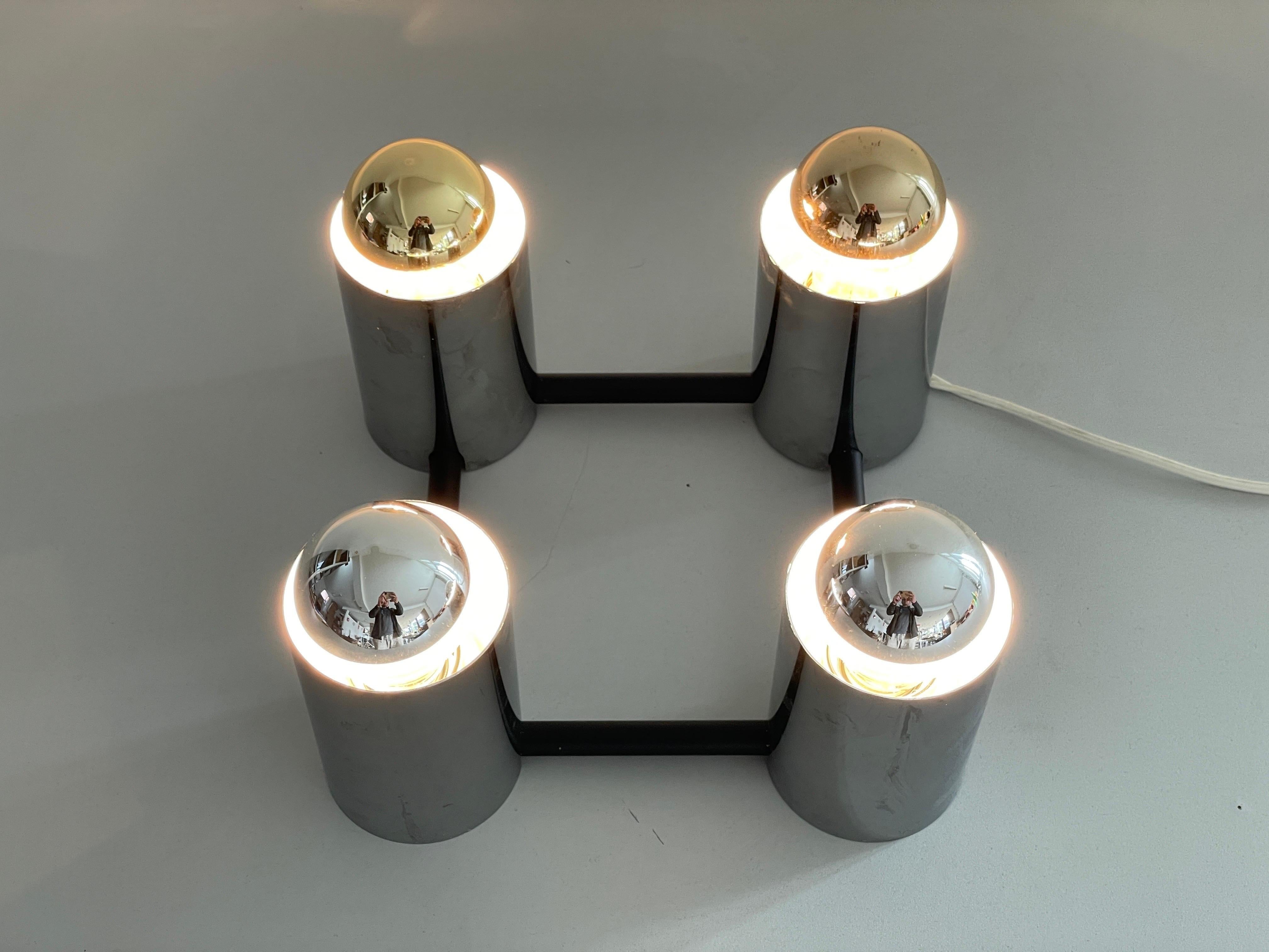 Cylindrical Square Design Flush Mount Ceiling Lamp by Beisl, 1960s, Germany For Sale 4