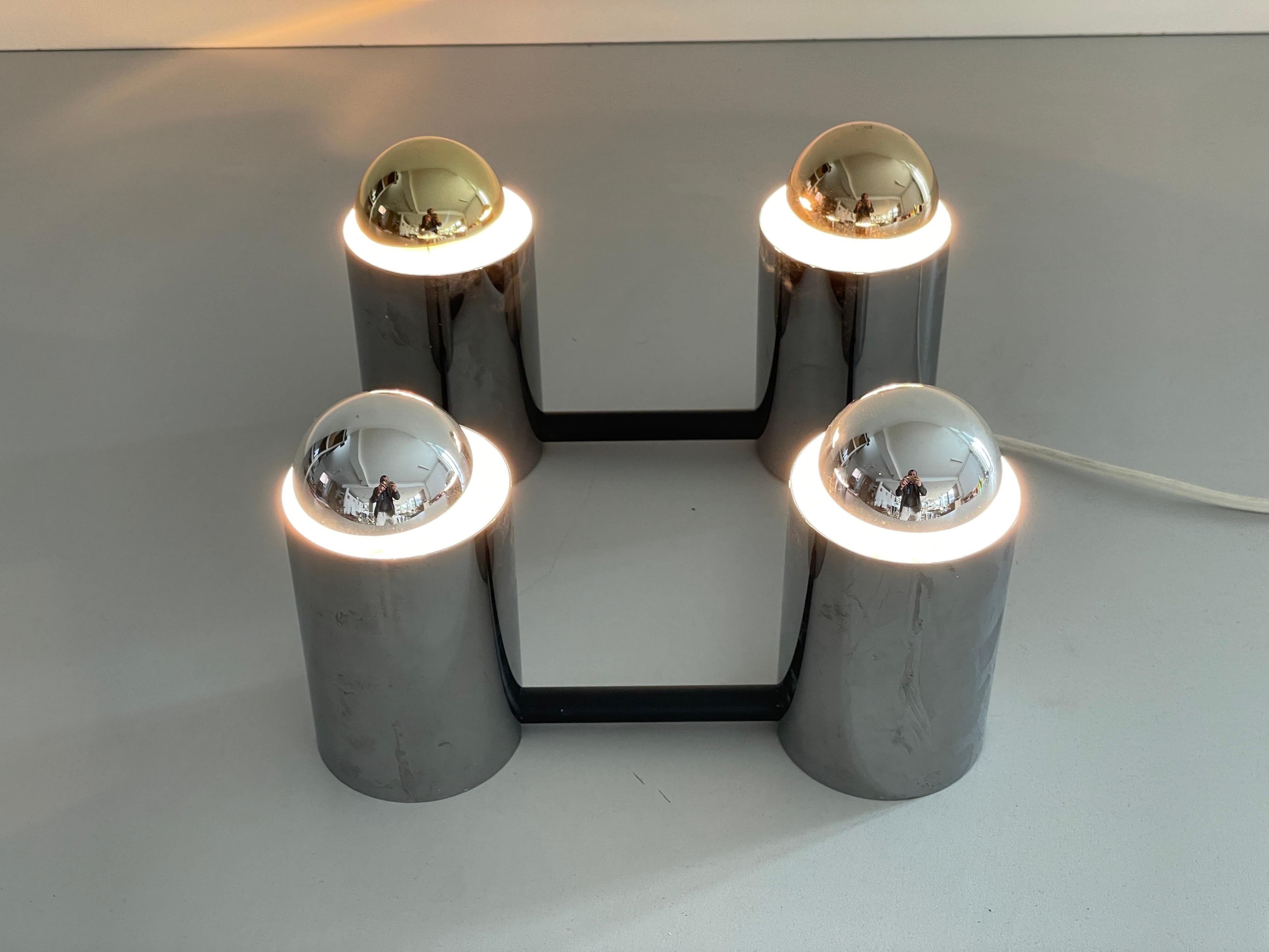 Cylindrical Square Design Flush Mount Ceiling Lamp by Beisl, 1960s, Germany For Sale 5