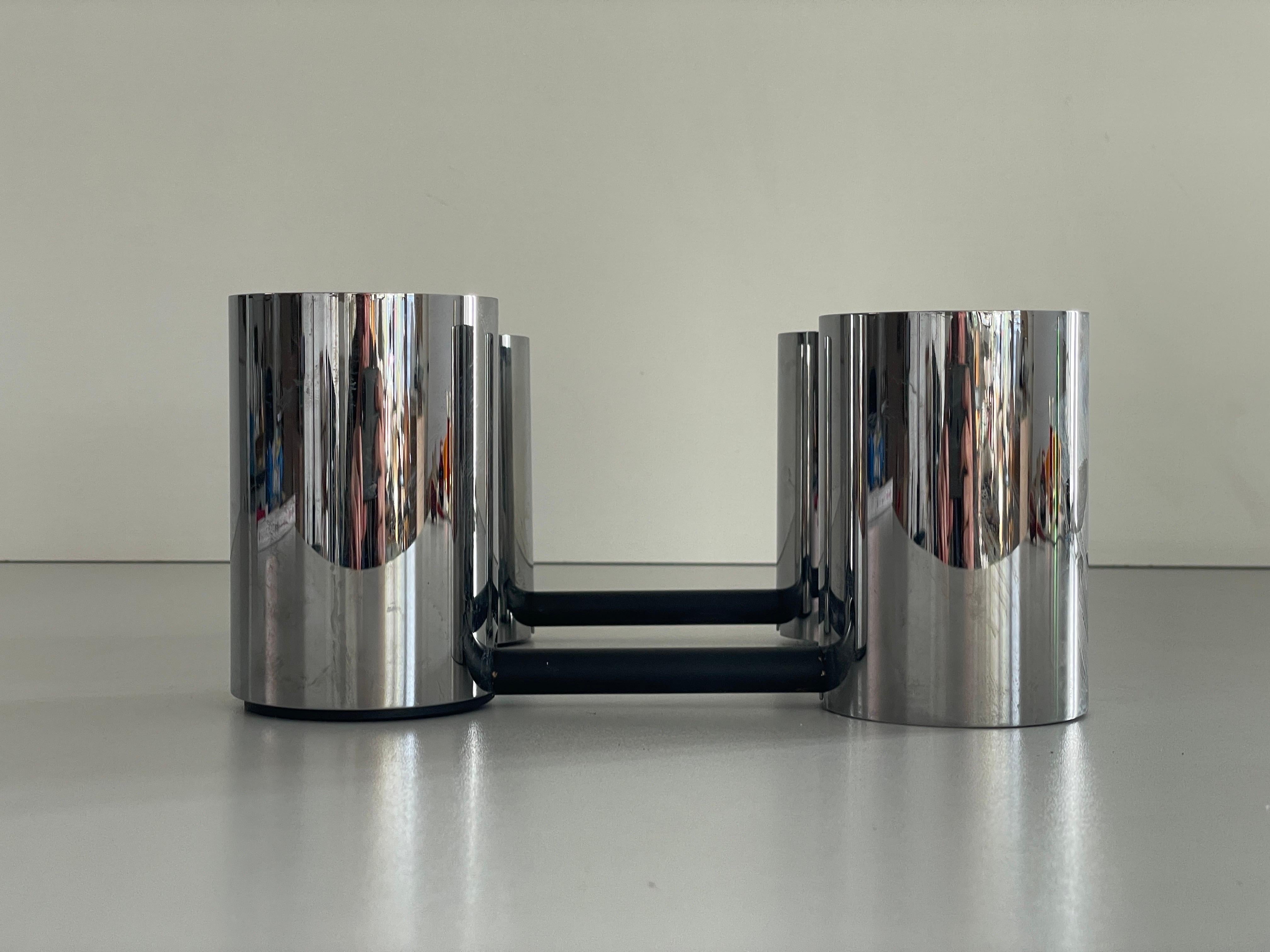 Mid-Century Modern Cylindrical Square Design Flush Mount Ceiling Lamp by Beisl, 1960s, Germany For Sale