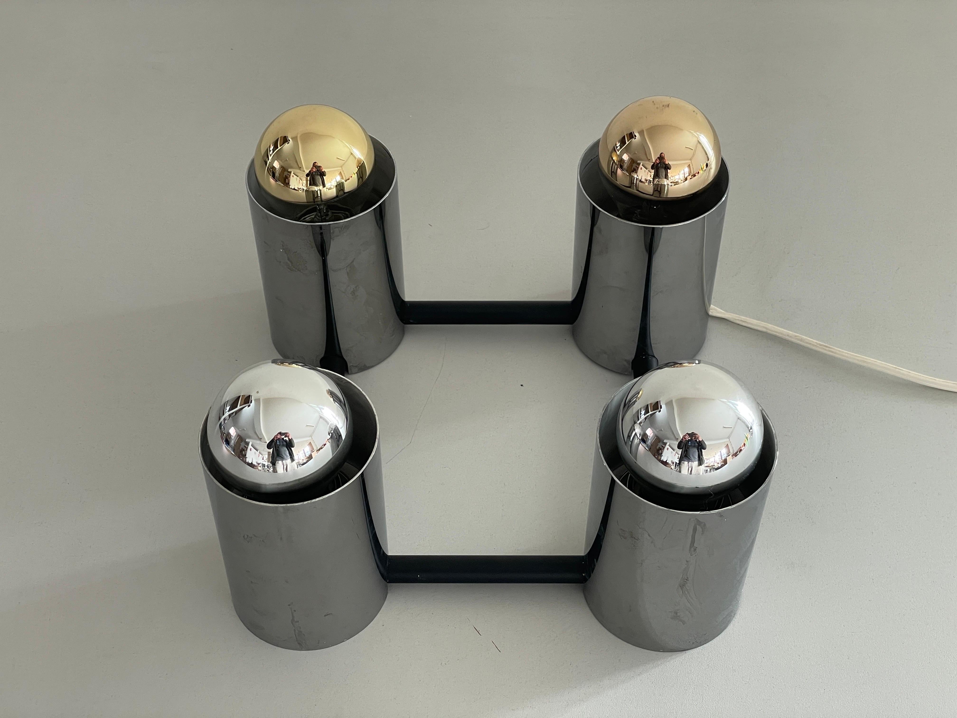 Cylindrical Square Design Flush Mount Ceiling Lamp by Beisl, 1960s, Germany For Sale 3