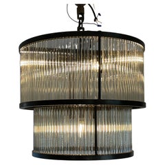 Vintage Cylindrical Suspension Glass Ceiling Lamp
