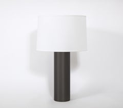 Cylindrical Table Lamp in Black Nickel, France, 1970's