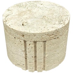 Cylindrical Travertine Box by Fratelli Mannelli, Italy, 1970s